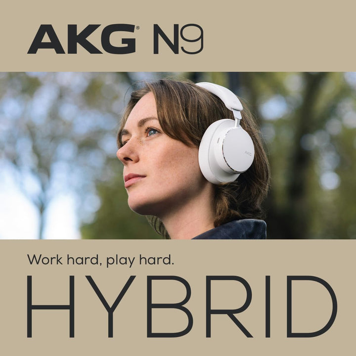 AKG N9 Hybrid Over-Ear Kopfhörer – Kabeloser kristallklarer Sound, True Adaptive Noise Cancelling, Z