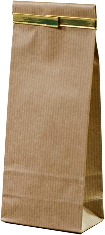 1.000 Stück Boxpouch braun aus Kraftpapier | 70 x 40 x 205 mm Inhalt: 100 g | lebensmittelecht und a