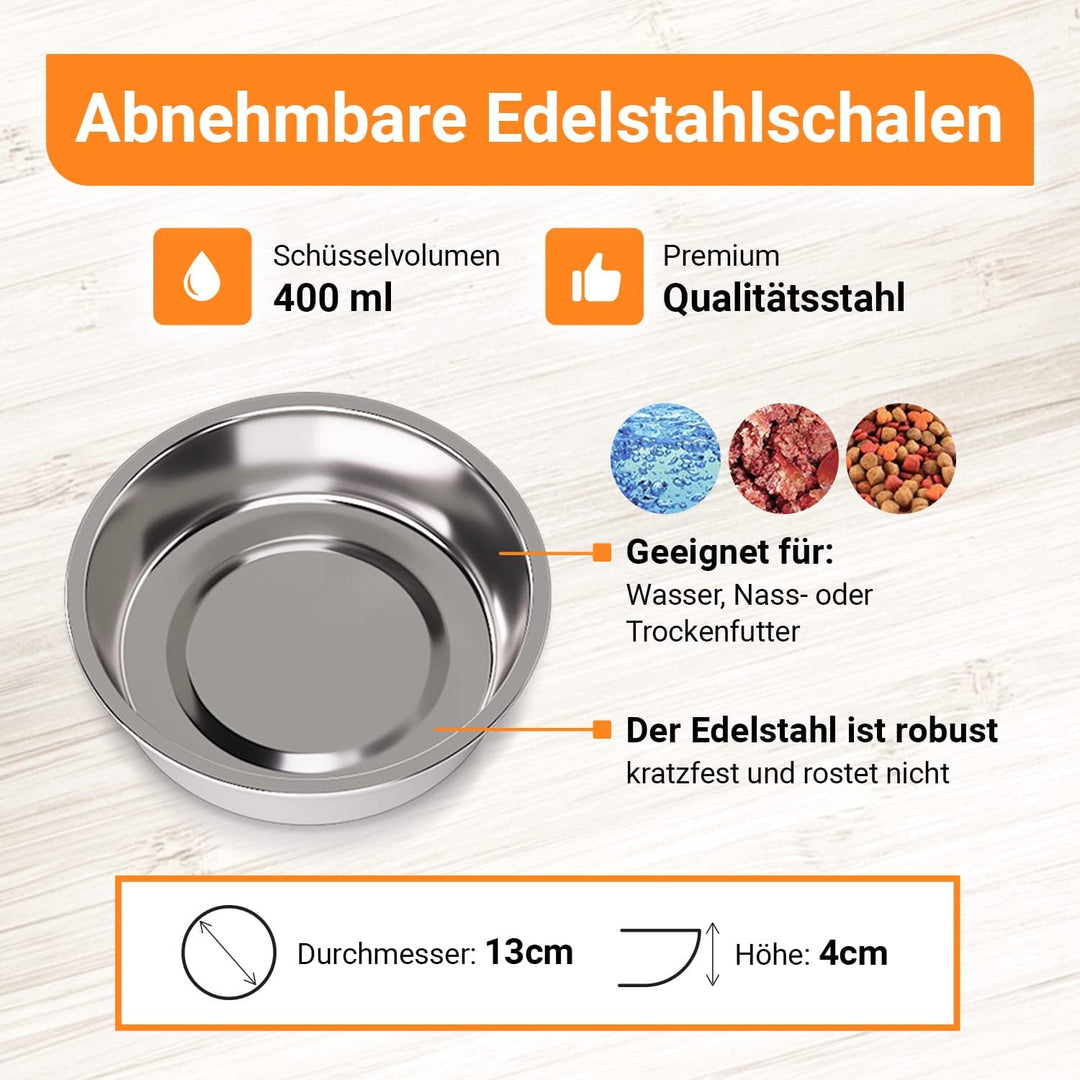 Huskl Katzenfressnapf Hundenapf Set mit Unterlage aus Silikon Katzennapf rutschfest für Hunde Katzen