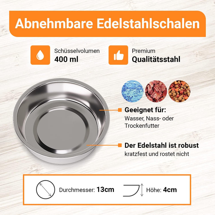 Huskl Katzenfressnapf Hundenapf Set mit Unterlage aus Silikon Katzennapf rutschfest für Hunde Katzen