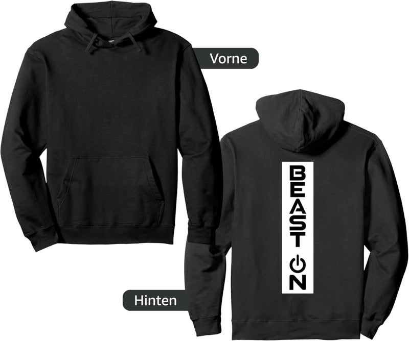 Beast ON Rücken Motiv Rücken Druck Hinten Gym Design Fitness Pullover Hoodie