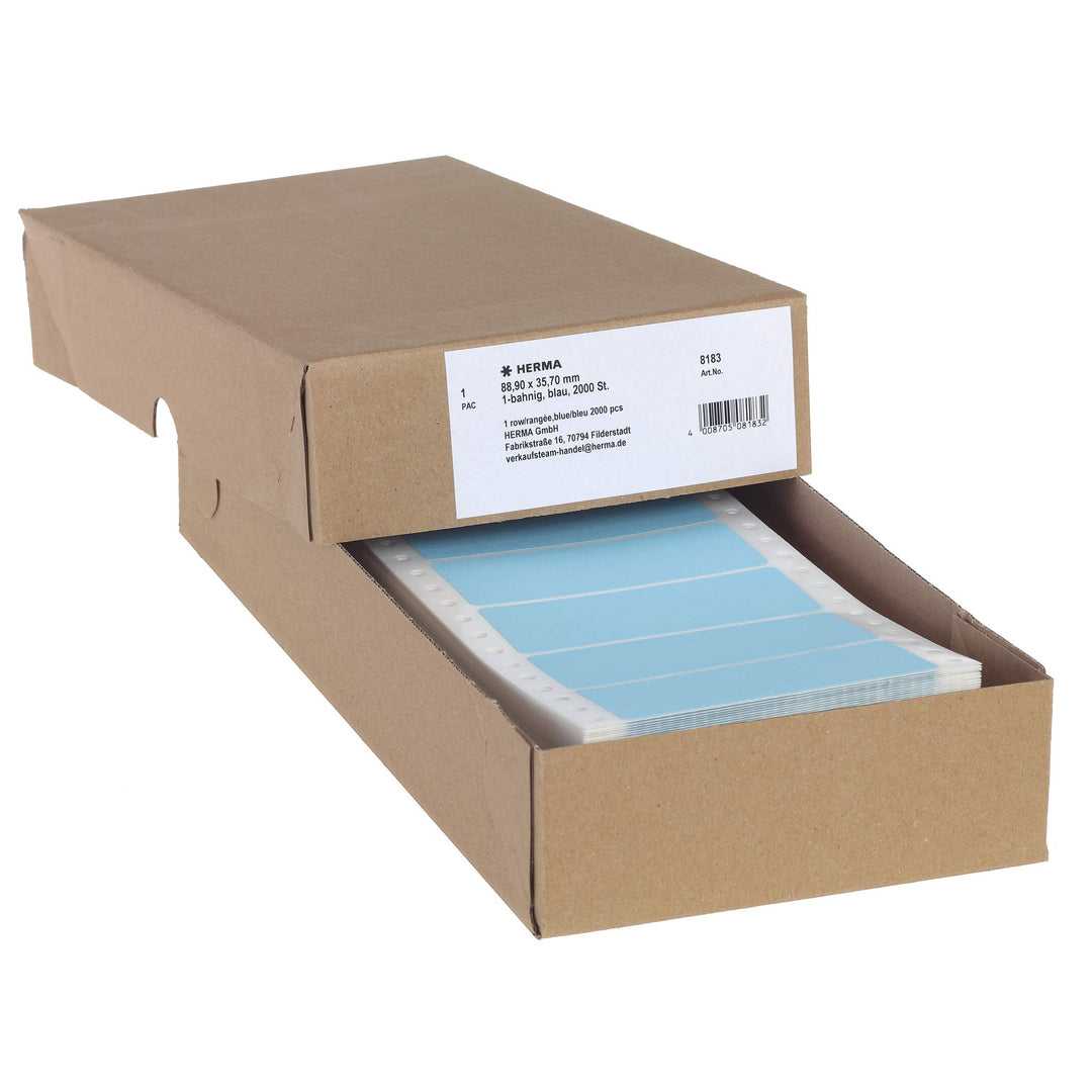 HERMA 8183 Computeretiketten endlos, 88,9 x 35,7 mm, 1-bahnig, 2000 Aufkleber, selbstklebend, Endlos