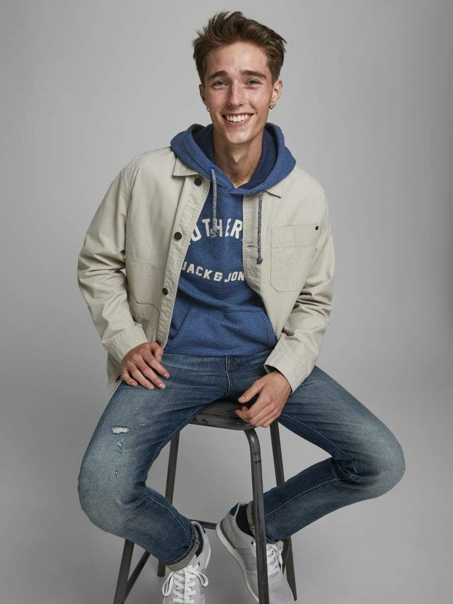 JACK & JONES Male Hoodie Kängurutaschen MNavy Blazer
