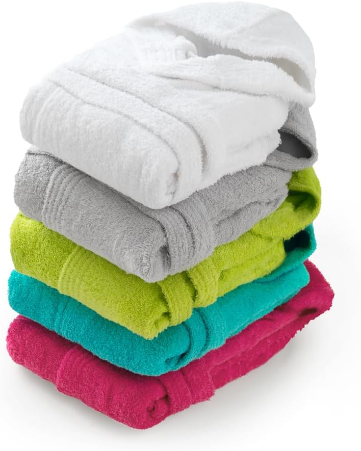 Top Towel Unisex Kinder Confort-Bademantel Mädchen &amp; Jungen, Frottee 450g/m², Mit Kapuze &amp; Taschen,
