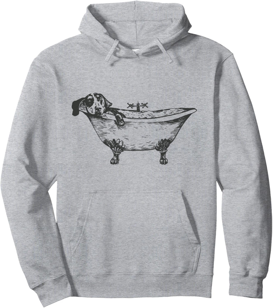 Dackel Hundebadewanne Tierbadewanne Handgezeichnet Pullover Hoodie