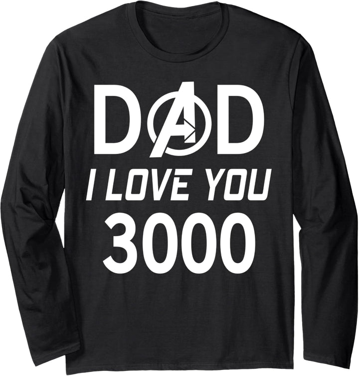 Marvel Avengers Iron Man Papa ich liebe dich 3000 Text Langarmshirt