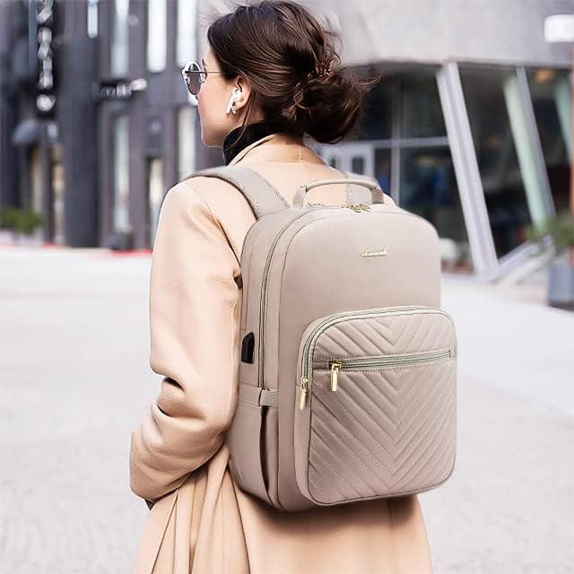 LOVEVOOK Rucksack Damen, Gross 15,6 Zoll Laptoptasche Rucksäcke Wasserdicht Daypacks mit USB Ladeans