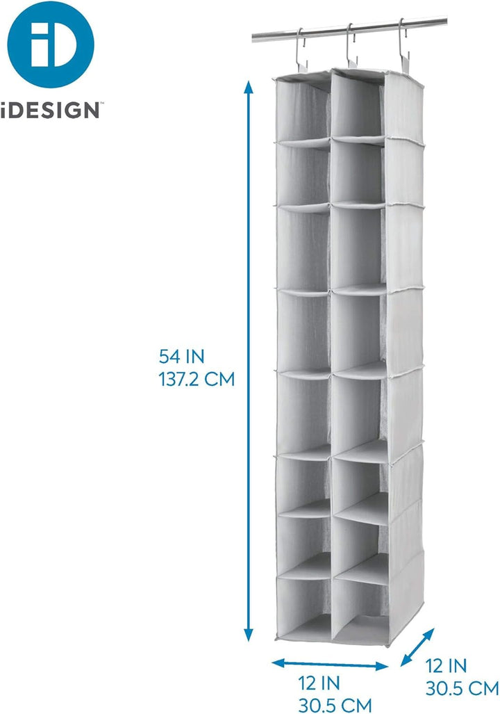 InterDesign Evie Schrank-Organizer, Stoff MDF, Schuh- und Stiefelorganizer, 12-16 Compartment, Schuh