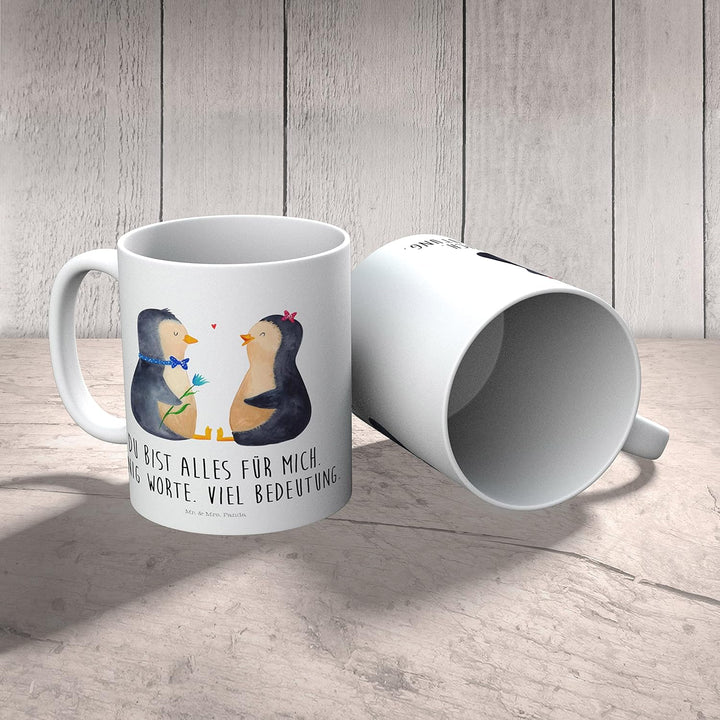 Mr. & Mrs. Panda Pott Pinguin Pärchen - Geschenk, Hochzeit, Plastikbecher, Kunststoffbecher, Kindert