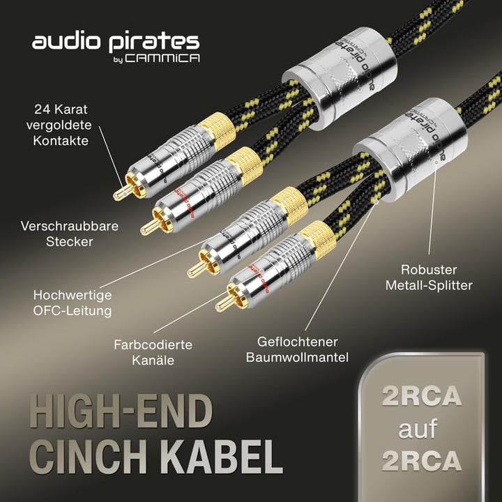 audio pirates by cammica Cinch Kabel 2x RCA Stecker auf 2x RCA Stecker, Audio-Kabel | High-End Audio
