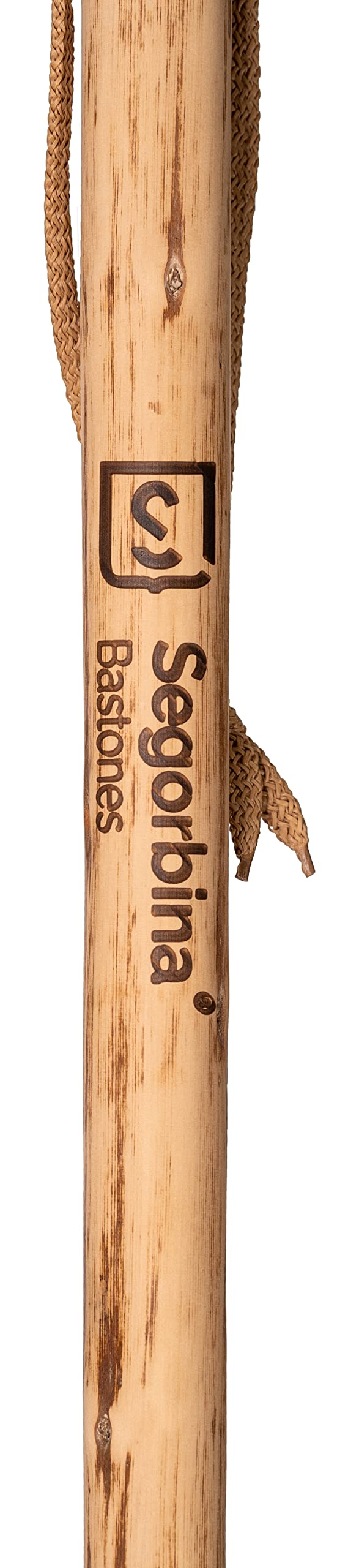 Personalisierbarer Wanderstock aus Holz, leicht und robust, mit Halteseil und Metallkappe, 125 cm