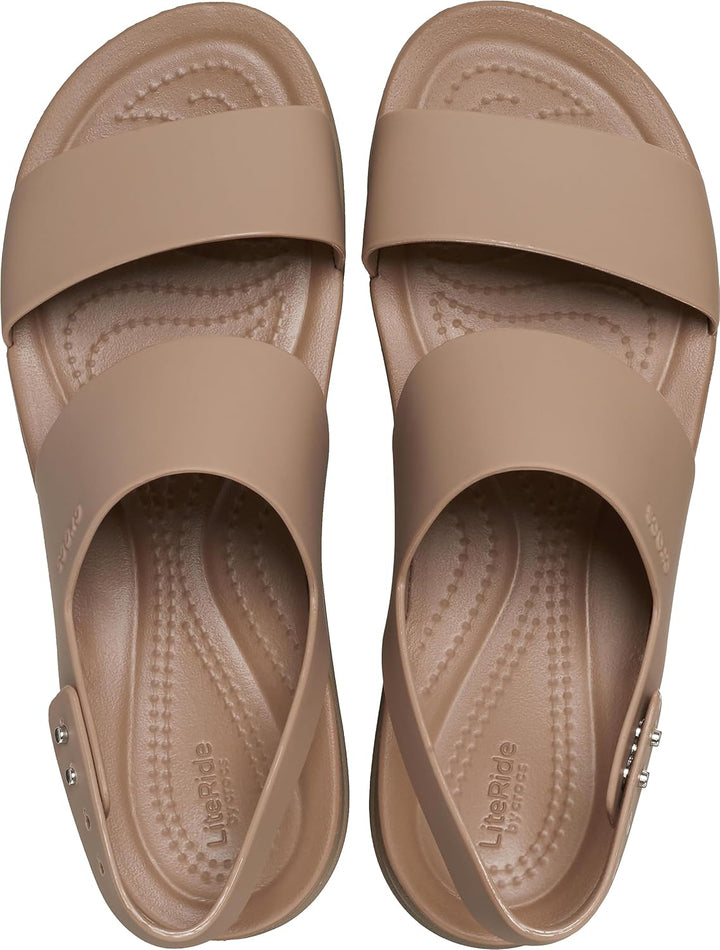 Crocs Damen Brooklyn Low Wedge Sandalen 33/34 EU Latte Mushroom, 33/34 EU Latte Mushroom