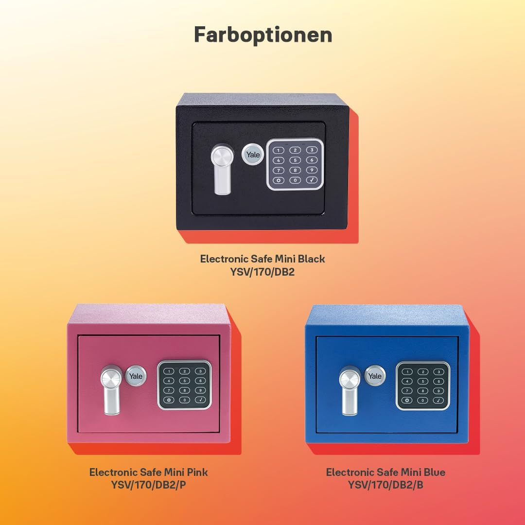 Yale Elektronischer Tresor - YSV/170/DB2/B - Mini - Blau - Standardsicherheit Blue Mini New Version
