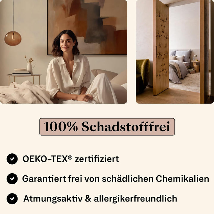 Amqua Mako Satin Kissenbezug 2er Set Kissenbezüge 65x65 cm, 100% ägyptische Baumwolle (Zertifiziert)