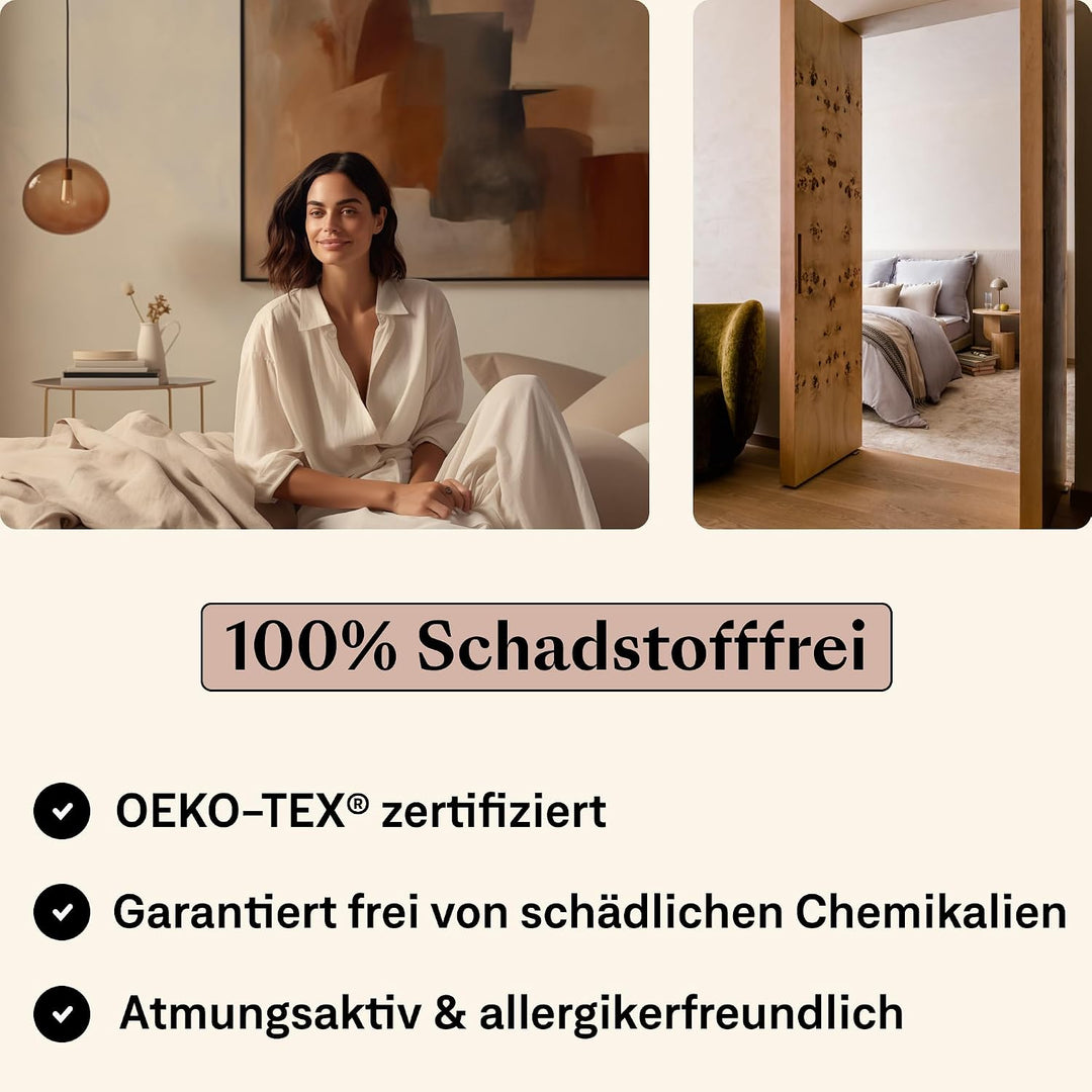 Amqua Mako Satin Spannbettlaken 100x200cm, 100% ägyptische Baumwolle (zertifiziert), Bettlaken für B