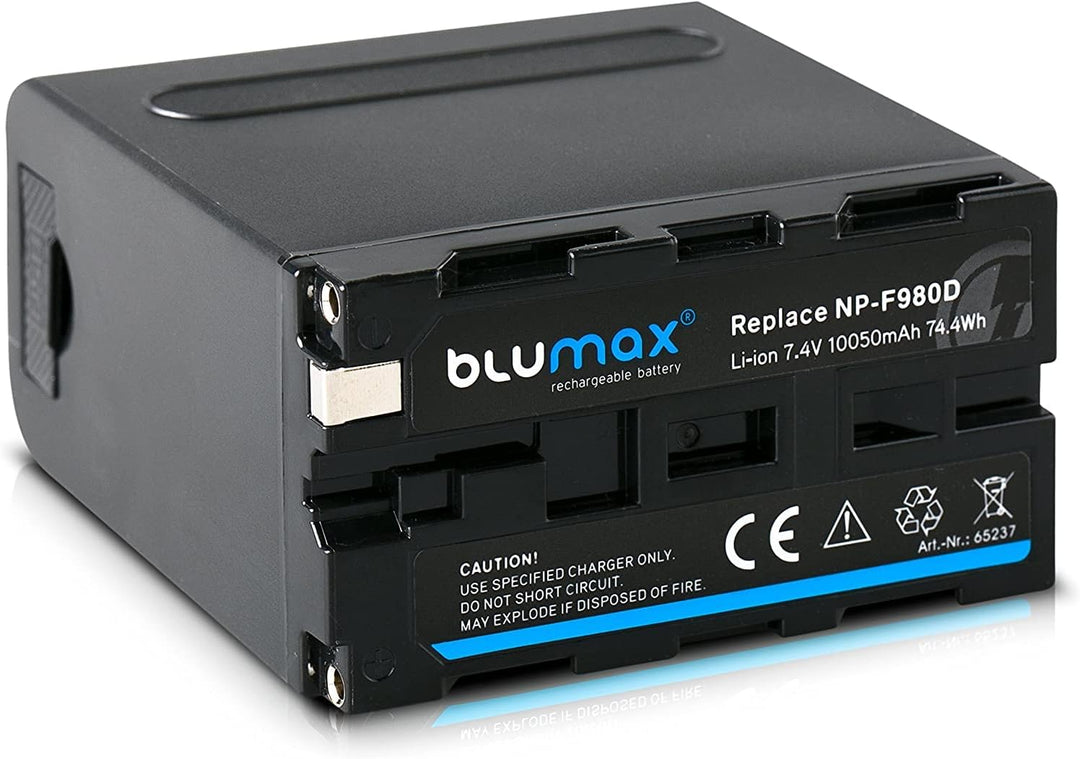 Blumax 2X Akku NP-F980 / NP-F990 LG Zellen 10050mAh + Turbo-Ladegerät | kompatibel mit Sony NP-F750