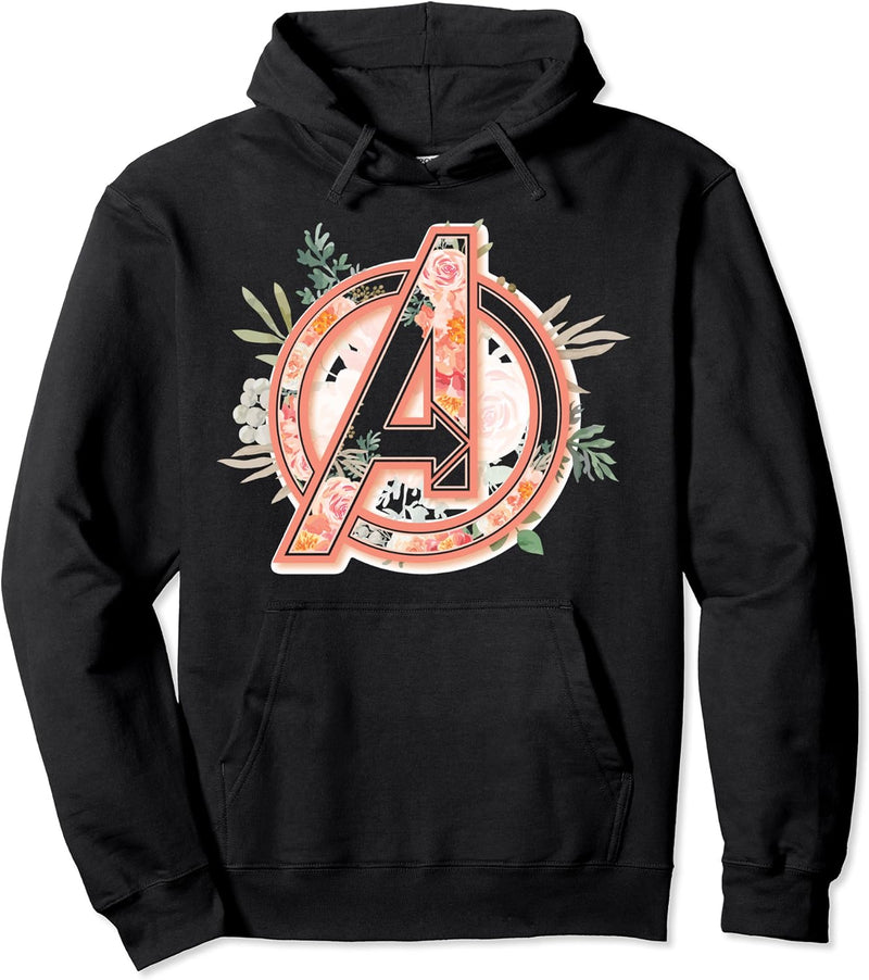 Marvel Avengers Soft Floral Fill Logo Pullover Hoodie