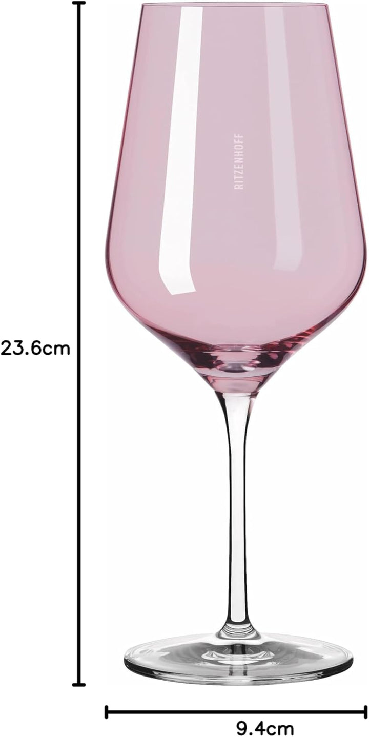 Ritzenhoff 3631003 Rotweinglas 500 ml – Serie Fjordlicht Nr. 3 – 2 Stück mit Farbverlauf Berry – Mad