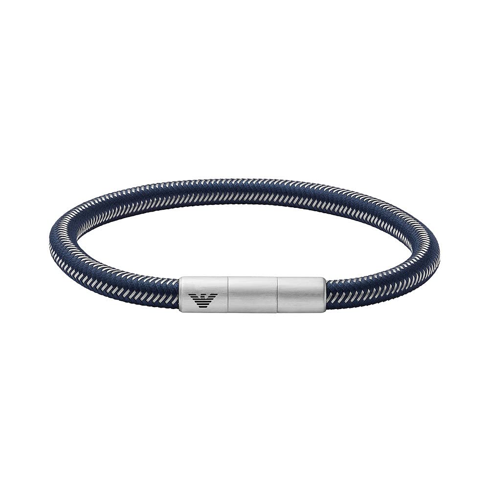 EMPORIO ARMANI Herrenarmband aus Edelstahl mit Magnetverschluss blau, blau