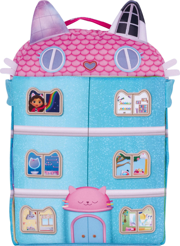 Schmidt Spiele 42804 Gabby's Dollhouse, Puppenhaus mit 3 Figuren und Lift, 41 cm Plüschfigur