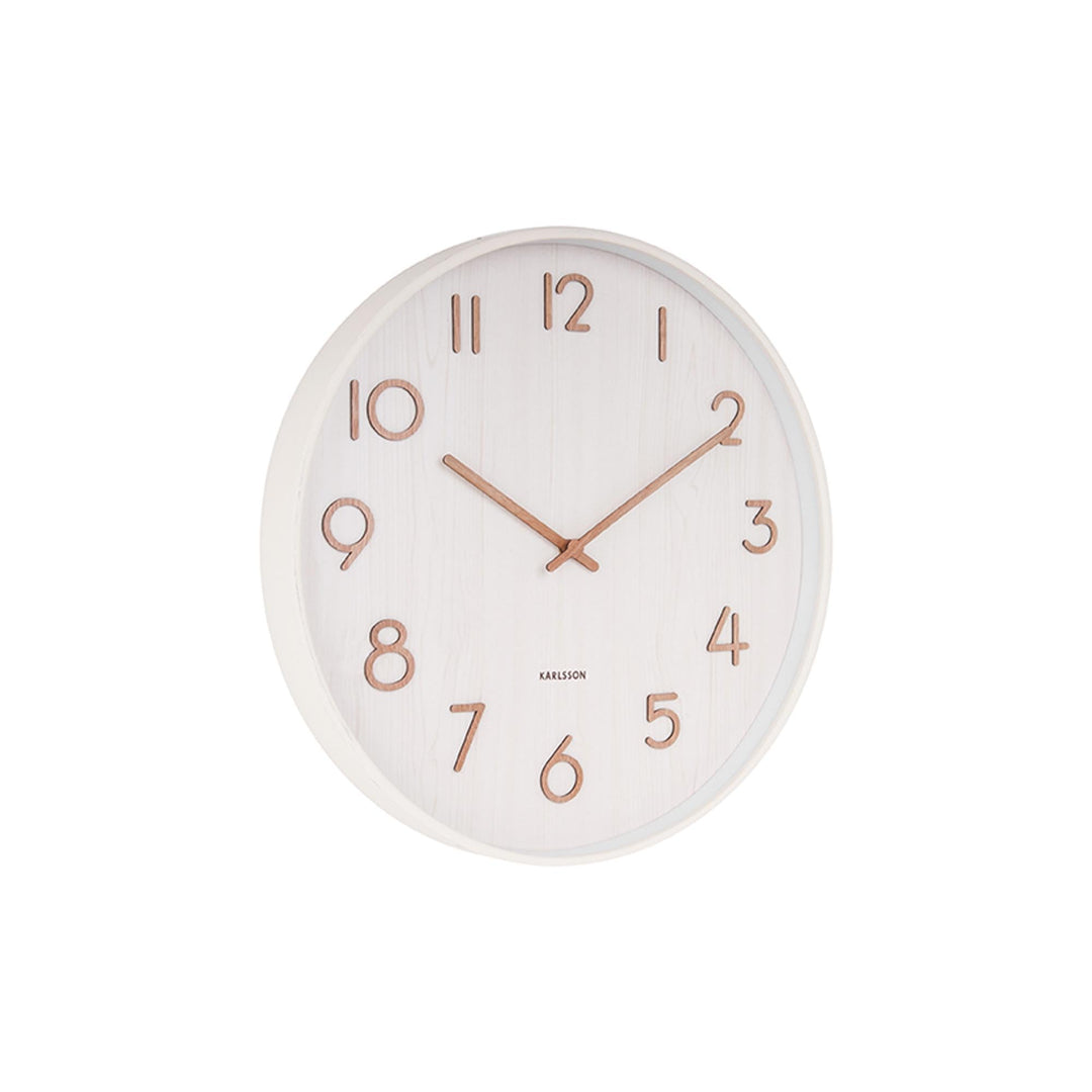 KARLSSON - Wanduhr Pure M - weisse Linde Natur - Ø40 x T4,5 cm