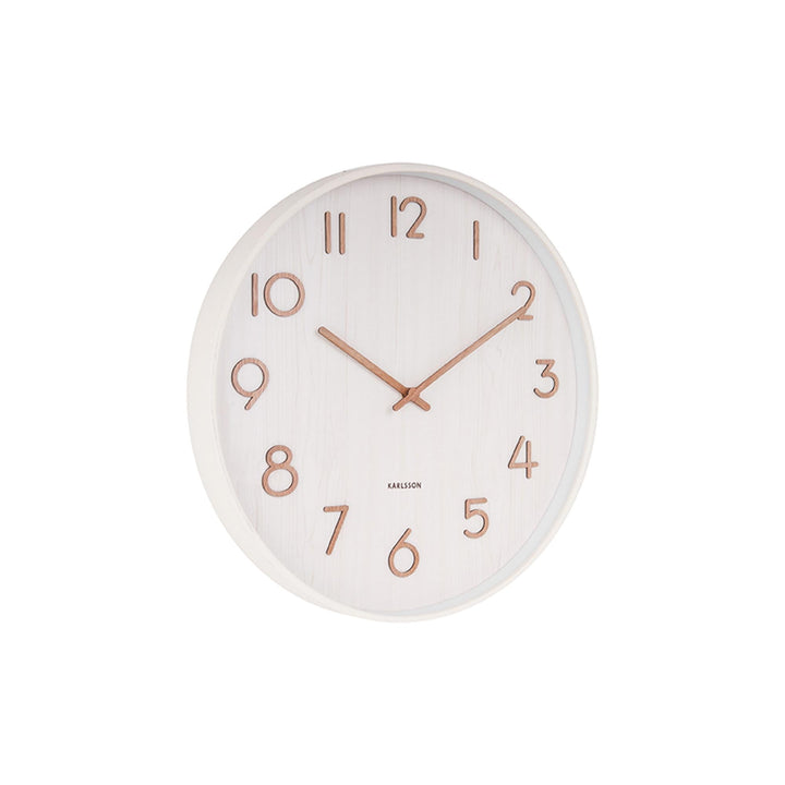KARLSSON - Wanduhr Pure M - weisse Linde Natur - Ø40 x T4,5 cm