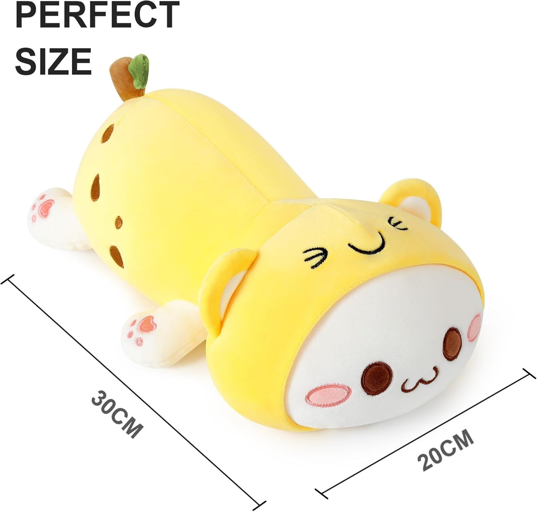 shownicer Plüschtier Katze Banane Kuscheltier Stofftier Kawaii Katze Plüsch, Banane Plüschkissen Spi
