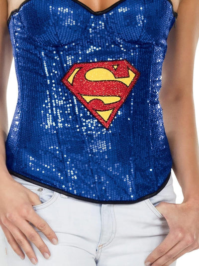 4U-Onlinehandel Supergirl Sequin Corset Corsage Kostüm Gr. M (40/42) Karneval Fasching verkleiden Ve