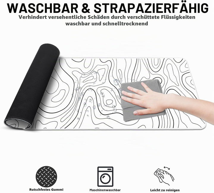 Gaming Mauspad XXL, Mousepad 900x400mm,Gross Schreibtischunterlage mit Rutschfester Gummibasis,Desk