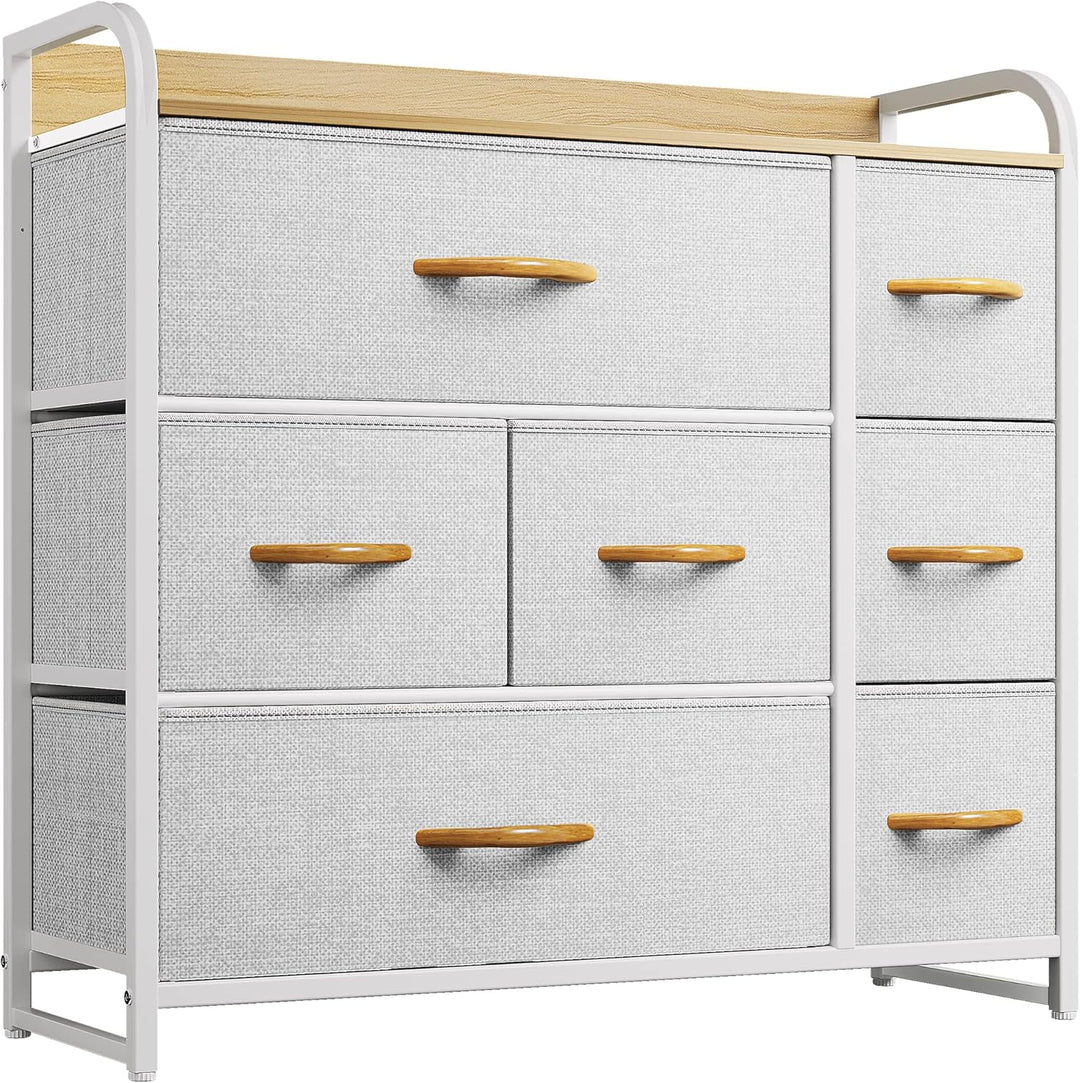 YITAHOME Kommode mit Schubladen, Schrank mit 7 Schubladen aus Stoff, Aufbewahrungskommode Industrial
