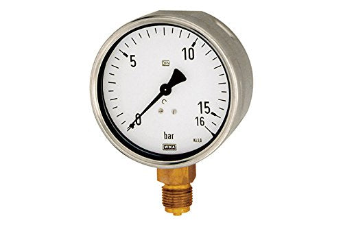 RIEGLER 102047-528 Manometer, Robustausführung, G 1/2 unten, 0-16,0 bar, Ø 160, 1Stk