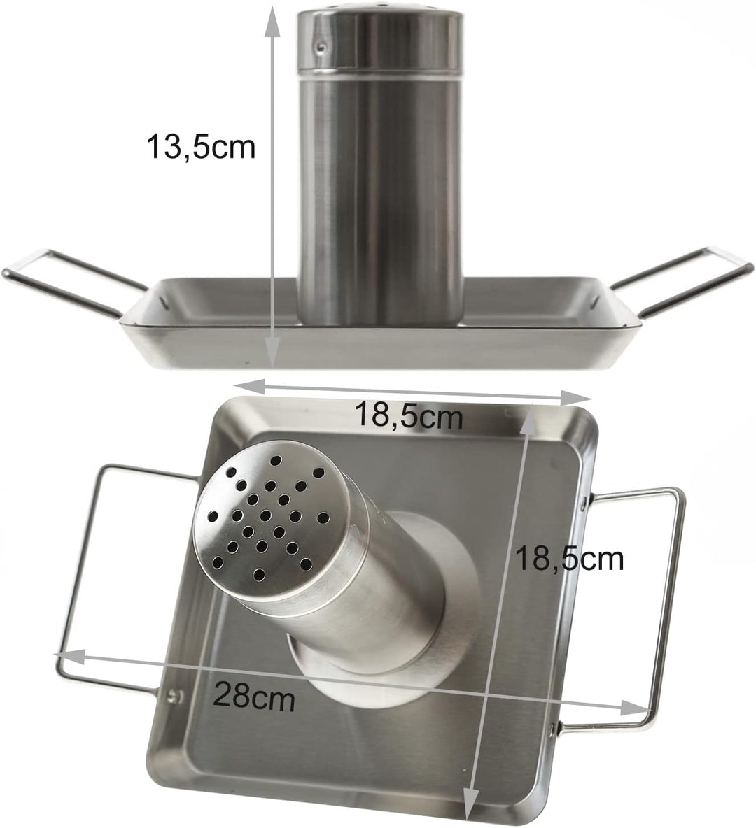 Hähnchenhalter Edelstahl mit Dampfdose und Fettschale BBQ Hähnchenbräter für Grill und Backofen Bier