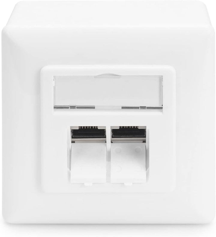 DIGITUS 5x Anschlussdose Cat-6 - 2 Port RJ45 - Aufputz Netzwerk-Dose - Zuführung Horizontal - Design