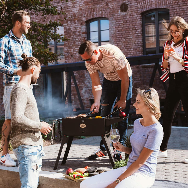 Innovativster BBQ-Grill Gizzo, Tragbare Grill, Mobiler Holzkohlegrill, Transportabler, Camping, Pick
