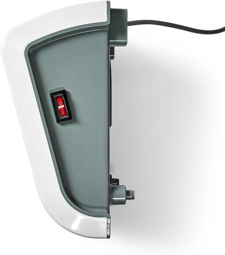 Nedis HTBA20WT Badezimmer-Heizung | 2000 W | Verstellbares Thermostat | 2 Heizstufen | Spritzwasserg