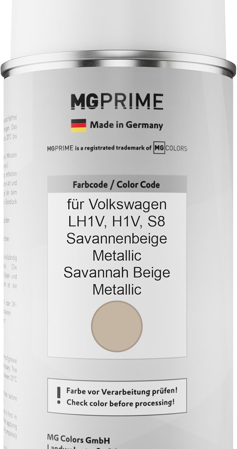 MG PRIME Autolack Sprühdosen Set für Volkswagen VW LH1V / H1V / S8 Savannenbeige Metallic/Savannah B