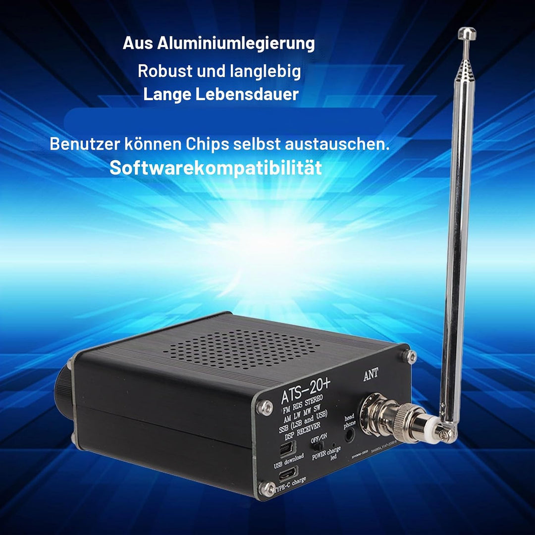 Funkempfänger, Hochempfindlicher Weltband-Digitalempfänger ATS 20+, Unterstützt FM AM LW SW SSB Prof