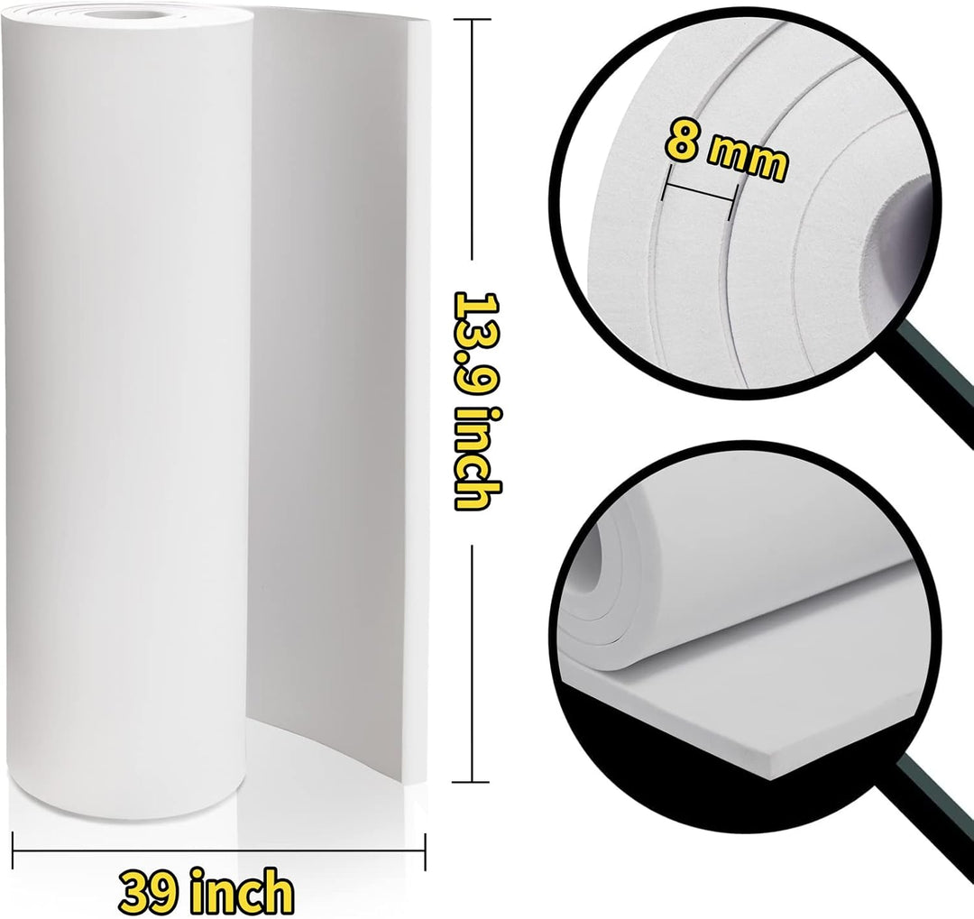 Weisse 8mm Schaumstoffplatten Rolle, MEARCOOH 35.5cm*99cm Cosplay EVA Schaumstoffplatte, 1PCS EVA Fo