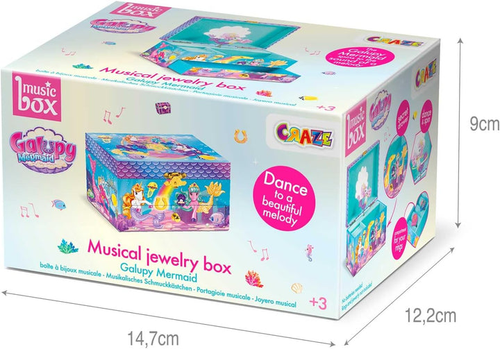 CRAZE Music Box Galupy Mermaid | Spieluhr mit Melodie, Mädchen Schmuckkästchen mit Meerjungfrau-Graf