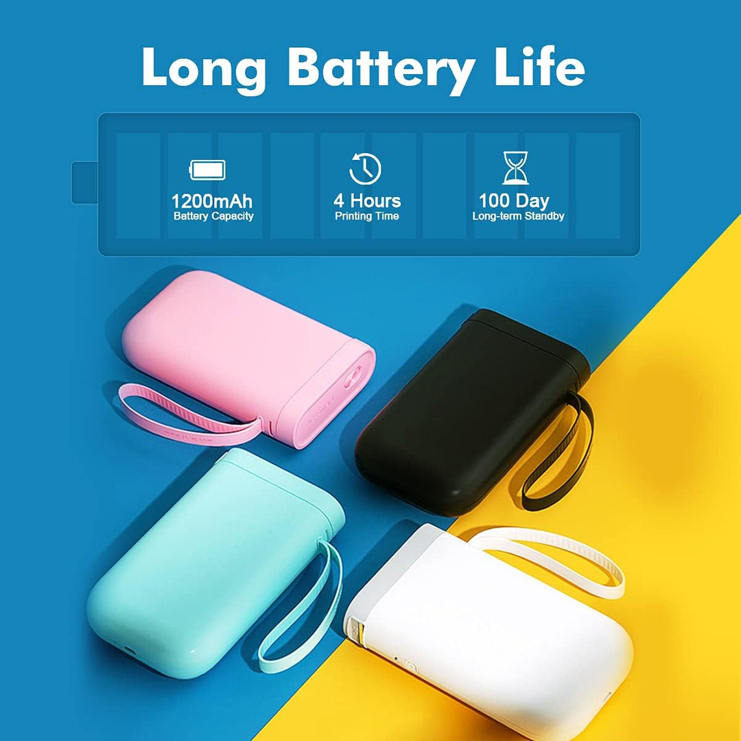 MokerLink Etikettendrucker mit Klebeband, kabelloser Bluetooth tragbarer Mini-Sticker-Handheld-Etike