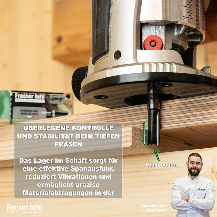 Fraiser Kopierfräser für kleine und präzise Arbeiten - Mini Fräser mit Anlaufring oben, Durchmesser