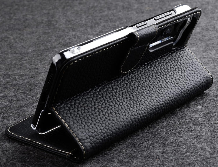 STILGUT Talis kompatibel mit Samsung Galaxy S23 Plus Hülle mit Kartenfach aus Leder, Wallet Case, Le