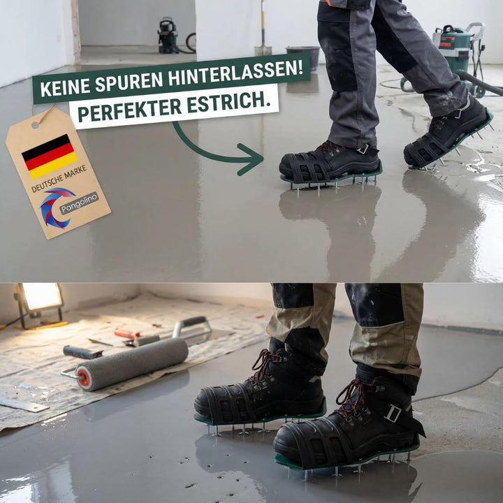 Pangolino Nagelschuhe fertig montiert – 42 mm Nägel + 60 mm Nägel - Verwendbar als Rasenbelüfter ode