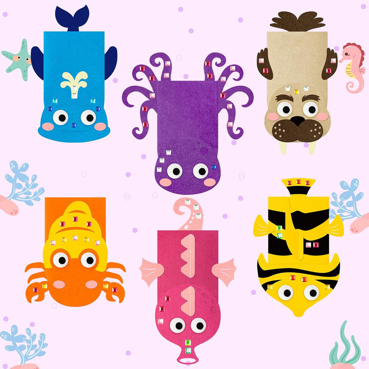 WATINC Felt Handpuppe DIY Art Craft Set 6 Stück Puppentheater Kreatives DIY-Set zum Selbermachen für