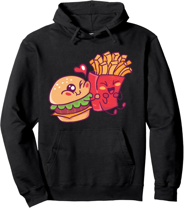 Funny Fast Food - Burger und Pommes Pullover Hoodie