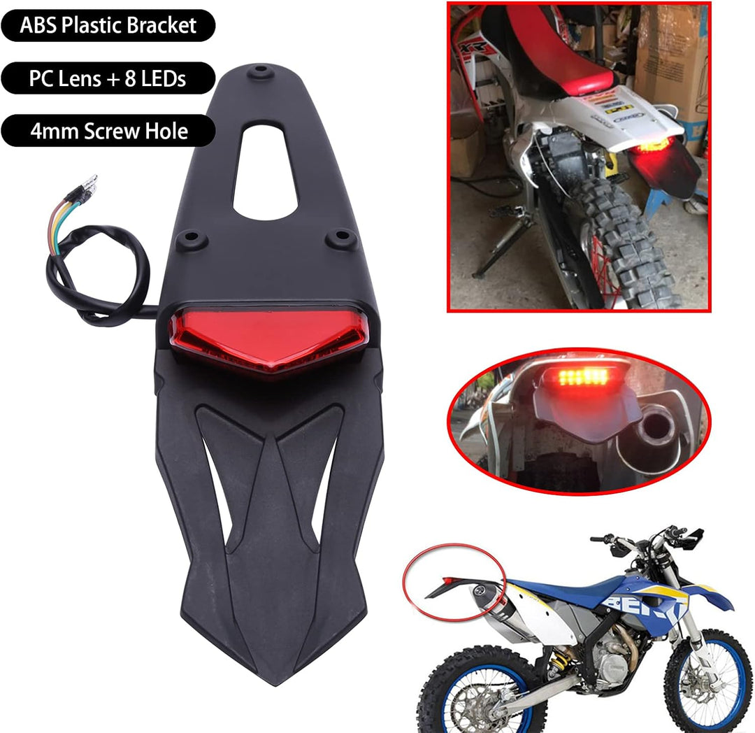 JMTBNO LED Motorrad Rücklicht E-geprüft mit Kennzeichen Halterung Rotem LED Bremslicht Weisse Kennze