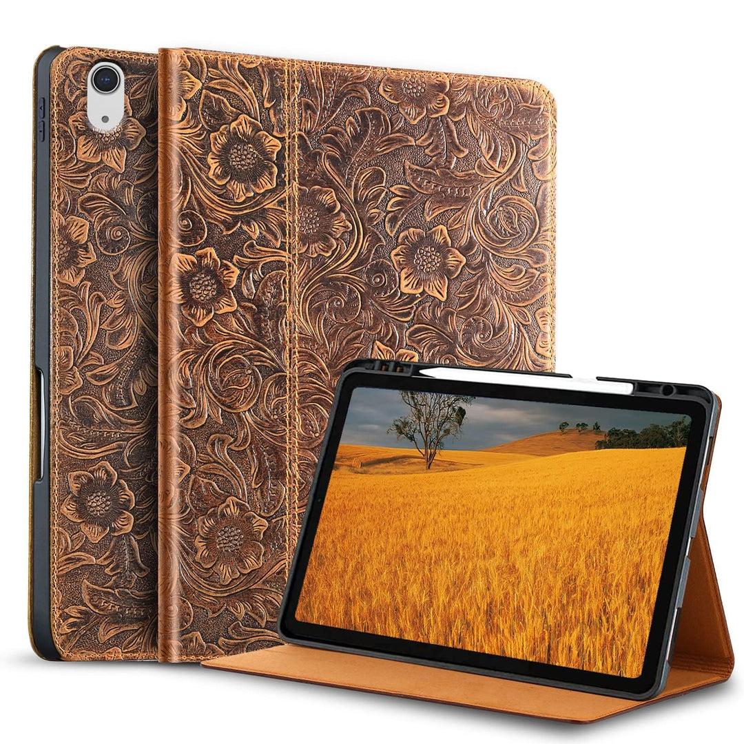 Gexmil Case for iPad 10th Generation 2022, iPad 10.9 Inch Case,Genuine Leather,Made from Real Leathe