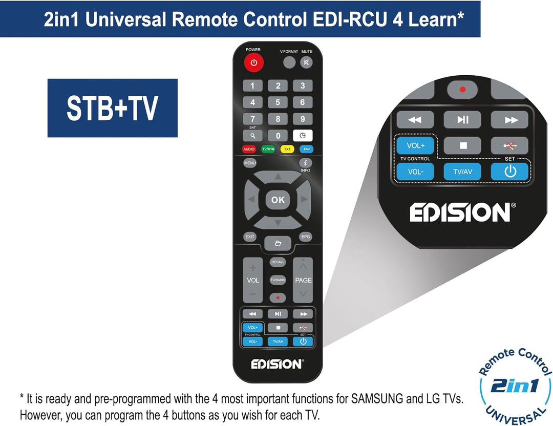 EDISION Proton S2 Plus Full HD Satelliten Receiver FTA, (DVB-S2 | ARD & ZDF SD Abschaltung tauglich)