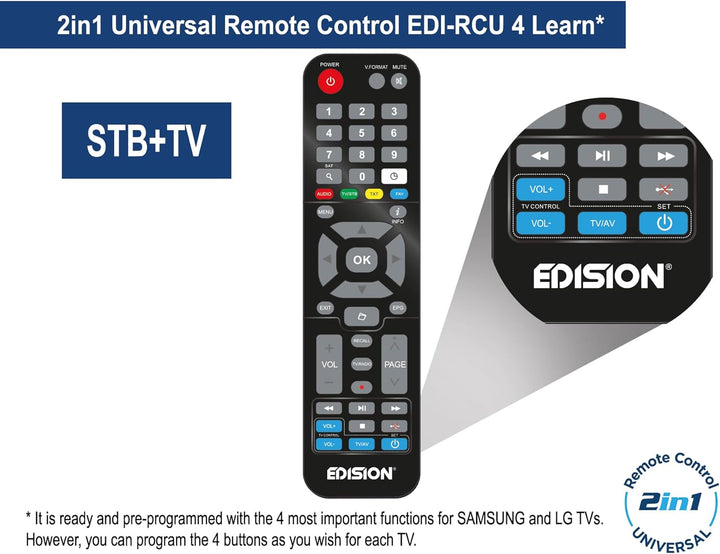 EDISION Proton S2 Plus Full HD Satelliten Receiver FTA, (DVB-S2 | ARD & ZDF SD Abschaltung tauglich)