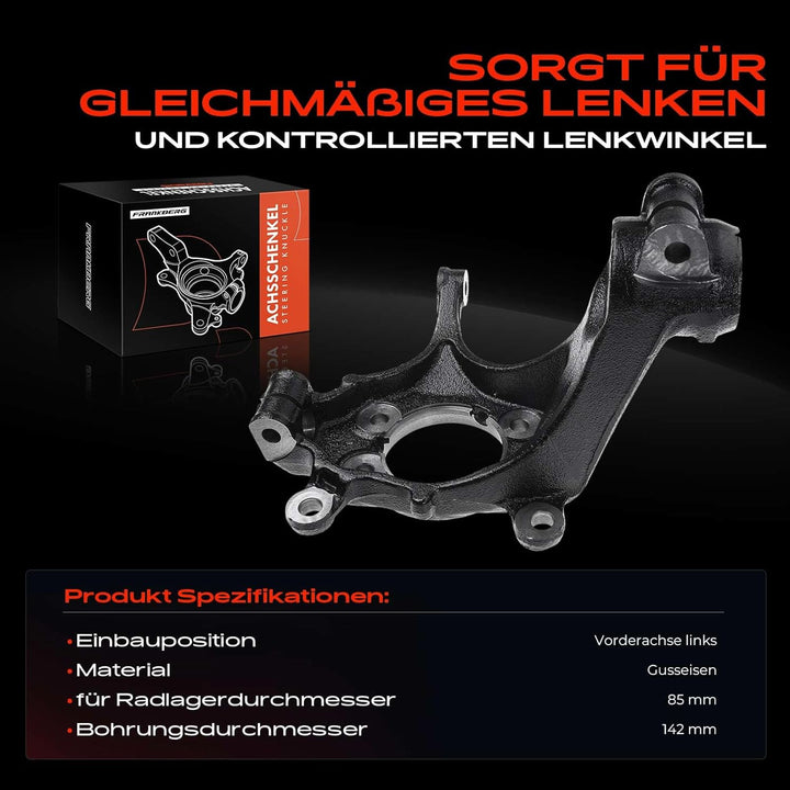 Frankberg Achsschenkel Radaufhängung Vorne Links Kompatibel mit X-Trail T32 1.3L-2.5L 2013-Heute 400